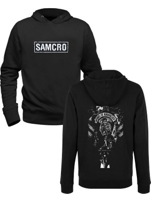Alfa Tshirt Son Of Anarchy Baskılı Siyah Ön Arka Baskılı Sweatshirt