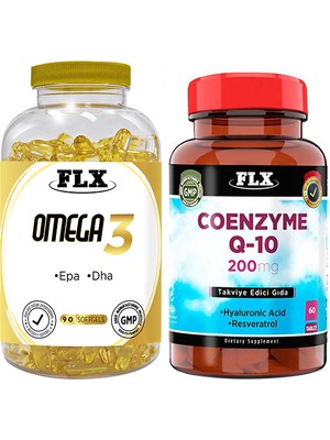 Flx Omega 3 90 Softgel & Flx Coenzyme Q-10 200 Mg 60 Tablet