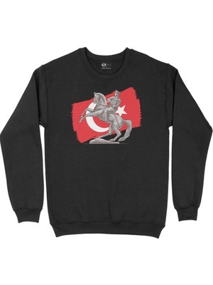 Cix Atatürk Bayraklı Onur Anıtı Siyah Sweatshirt