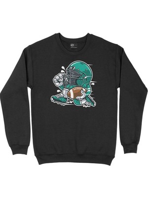 Cix Amerikan Futbolu Siyah Sweatshirt