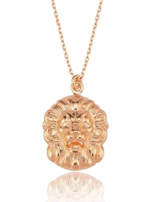 Mia Vento Parıltılı Aslan Ihtişamı Rose Renk Gümüş Kolye