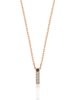 Mia Vento Zarif Işıltı I Harfi Rose Renk Gümüş Kolye