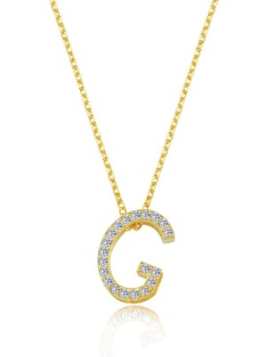 Mia Vento Işıltılı Prizma G Harfi Gold Renk Gümüş Kolye