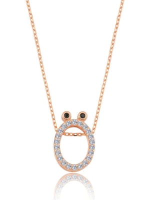 Mia Vento Işıltılı Prizma Ö Harfi Rose Renk Gümüş Kolye