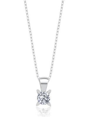 Mia Vento 0.25 Karat Mia Zirconia Markiz Esintiı Tektaş Gümüş Kolye