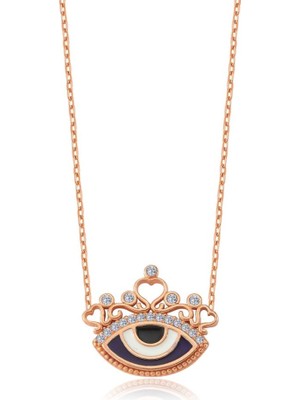 Mia Vento Okyanus Bakışı Rose Renk Gümüş Kolye