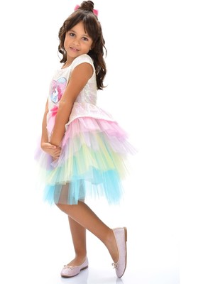MNK Boynuzlu At Pul Payet Kız Çocuk Tütü Elbise