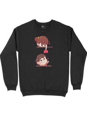 Cix Kalbimi Veriyorum Siyah Sweatshirt