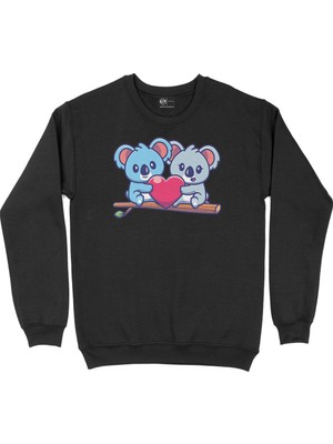 Cix Koala Aşkı Siyah Sweatshirt