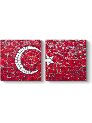 Tabloshop Dekoratif Türk Bayrağı Tablosu