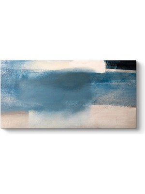 Tabloshop Mavi Beyaz Krem Soyut Kanvas Tablo