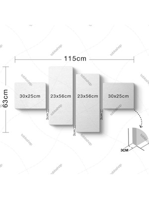 Tabloshop Geometrik Fraktal Kanvas Tablo