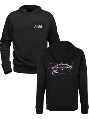 Alfa Tshirt Bmw Dijital Baskılı Siyah Ön Arka Baskılı Sweatshirt