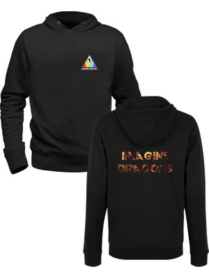 Alfa Tshirt Image Dragons Siyah Ön Arka Baskılı Sweatshirt