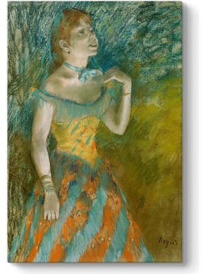 Tabloshop Edgar Degas - Yeşil Şarkıcı Kanvas Tablo
