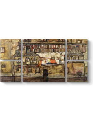 Tabloshop Egon Schiele - Nehirdeki Ev Duvarı Tablosu