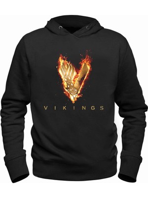 Alfa Tshirt Vikings Siyah Çocuk Sweatshirt