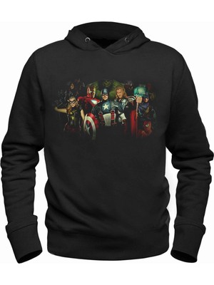 Alfa Tshirt Marvel Siyah Çocuk Sweatshirt