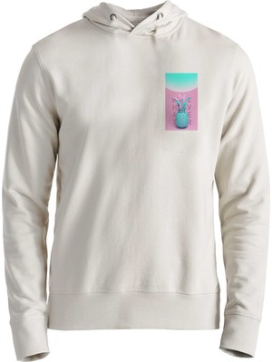 Alfa Tshirt Ananas Resimli Dijital Baskılı Ekru Çocuk Sweatshirt