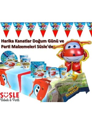 Süsle Bebek ve Parti Harika Kanatlar, 23 cm, Karton Tabak, 8 Adet