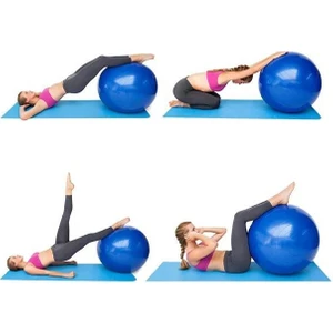 65 cm Mavi Deluxe Pilates Topu + Şişirme Pompası
