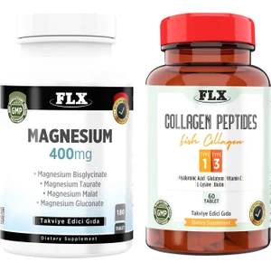 Flx Magnezyum 180 Tablet & Flx Kollajen Tip 1-3 60 Tablet