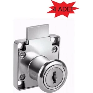 4 Adet Silver Kare Çekmece Dolap Kapak Posta Kutusu Kilit Kırma Anahtarlı
