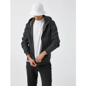 Fermuarlı Sweatshirt Kapşonlu