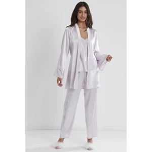 Pierre Cardin Kadife Saten 3'lü Pijama Takım - 2040