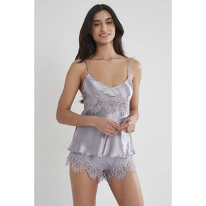 Pierre Cardin Saten Dantelli Şort & Kombi Takım - 435
