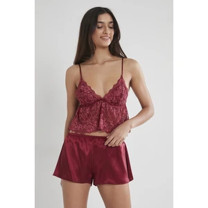 Pierre Cardin Saten Dantelli Şort & Kombi Takım - 450
