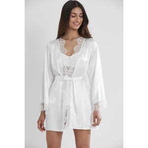 Pierre Cardin Saten Dantelli 3'lü Şort & Kombi & Sabahlık Takım 2490