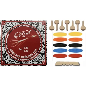0.20 Uzun Sap Bağlama Tel Seti,burgu Seti,tezene Set,eşik