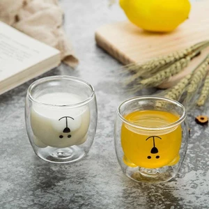 Hd Marketim 2 Adet Sevimli Ayı Çift Cidarlı Esperesso Magnolia Süt Kahve Su Kupa Ofis Ev Fincan