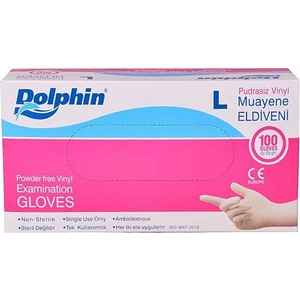 100 Lü Vinil Eldiven Pudrasız(L)