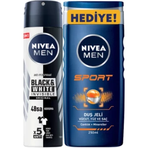 Men Black & White Invisible Original Erkek Deodorant Sprey 150 ml + Sport Duş Jeli 250 ml
