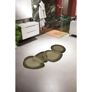 10 Post Online Banyo Paspası Klasik Modern Siyah Açık Kahve Kaydırmaz Kesme Yıkanabilir Ince Halı 