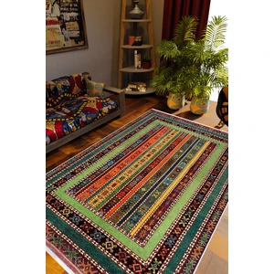 10 Post Online Kilim Desenli Otantik Eskitme Kahverengi Kaydırmaz Kesme Yıkanabilir Ince Halı 