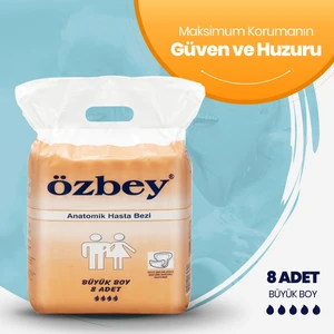 Anatomik Hasta Bezi Büyük Boy (L) 8 Adet (Belbantsız)