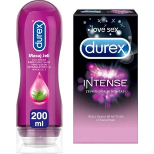 Aloevera  & Masaj Jeli 200 ml ve Intense Prezervatif 4lü