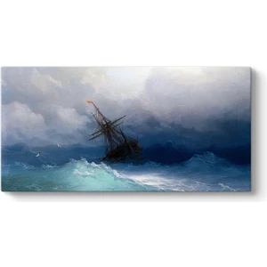 Ivan Ayvazovski - Fırtınalı Denizde Gemi Tablosu
