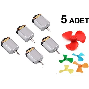 5 Adet Motor ve Pervane Deney Seti Eğitici Mini Motor Devresi Elektrik Motoru