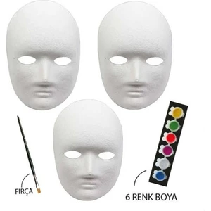 Maske Boyama Seti 3’lü Maske Fırça ve Boya Eğitici Maske Boyama
