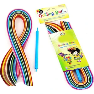 Kalın Quiling Seti Kağıt Katlama Kıvırma Sanatı Quilling 10 mm x 30 cm