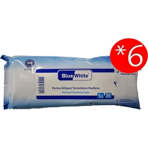 Blue White Bluewhite Hasta Vucüt Temizleme Mendili Havlusu 6 x 50 Yaprak