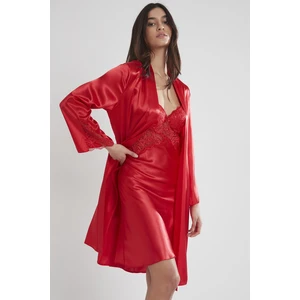 Pierre Cardin  Saten Dantelli Gecelik & Sabahlık Takım -  4050