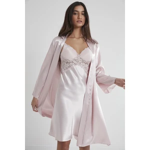 Pierre Cardin  Saten Dantelli Gecelik & Sabahlık Takım -  4050