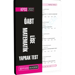 Pegem Akademi Yayıncılık 2022 KPSS ÖABT Lise Matematik Yaprak Test
