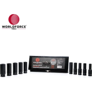 1/2" Darbeli Uzun Lokma Seti Metal Kutulu 10-24MM 10 Parça Set 10,12,13,14,15,17,19,21,22,24MM