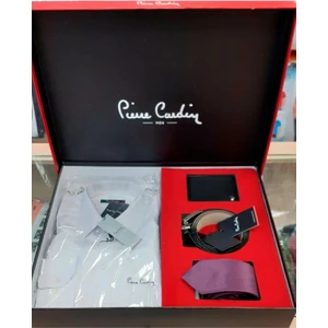  Pierre Cardin 4 Lü Erkek Çeyiz Cüzdan Kemer Gömlek Kravat Seti 03 4